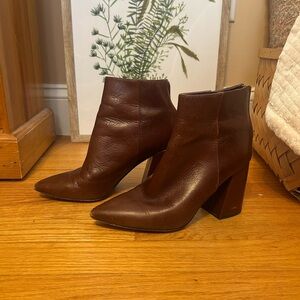 Vince Camuto Dark Brown Leather Ankle Boots
